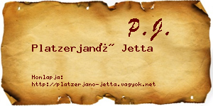 Platzerjanó Jetta névjegykártya